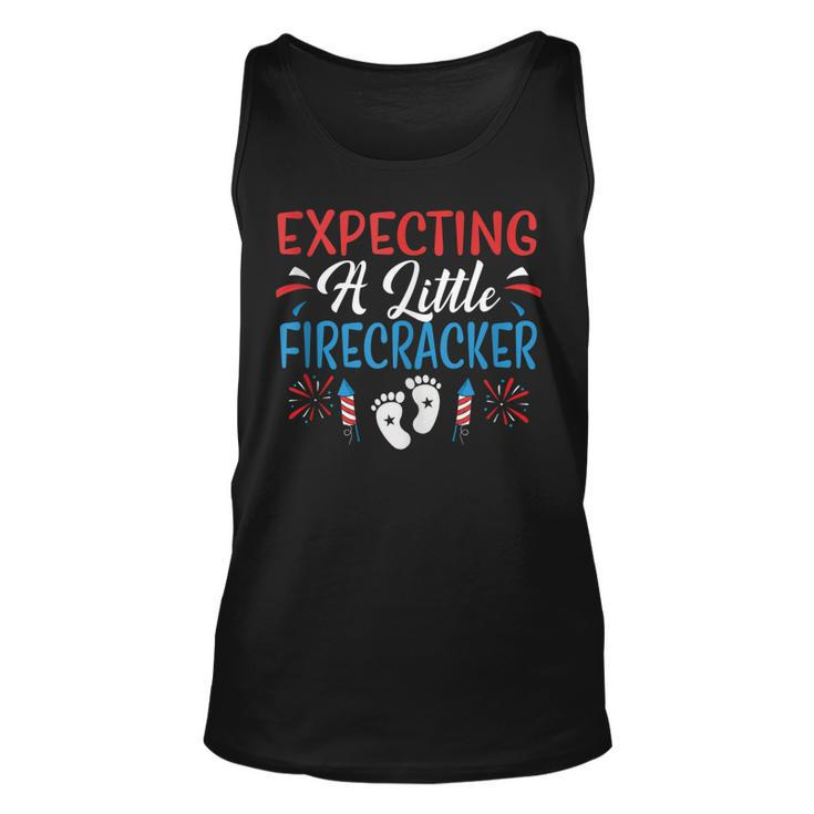Expecting A Little Firecracker 4Th Of July Pregnancy Baby  Unisex Tank Top