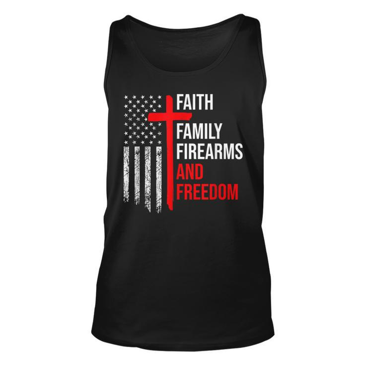 Faith Family Firearms And Freedom 4Th Of July Flag Christian  Unisex Tank Top