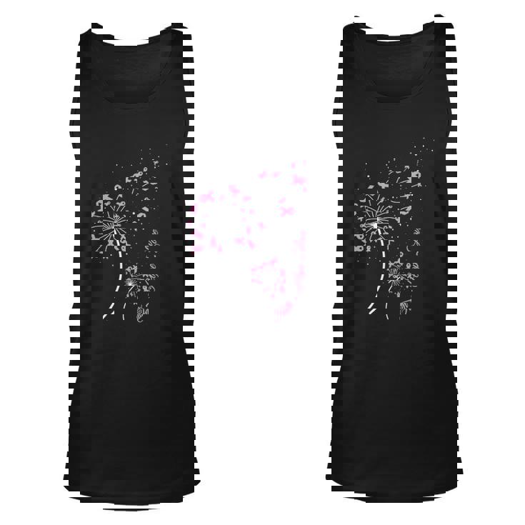 Faith Hope Love Breast Cancer Dandelion Flower Breast Cancer Tank Top