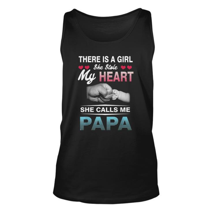 Family 365 There Is A Girl She Stole My She Calls Me Papa Unisex Tank Top