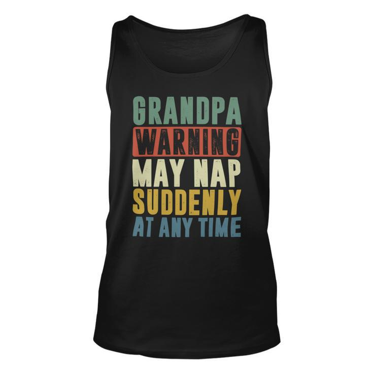 Father Grandpa Warning May Nap Suddenly 86 Family Dad Unisex Tank Top