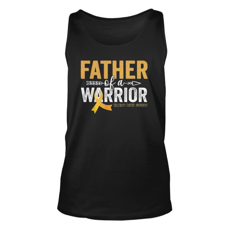 Father Of A Warrior Childhood Cancer Ribbon Oncology Unisex Tank Top