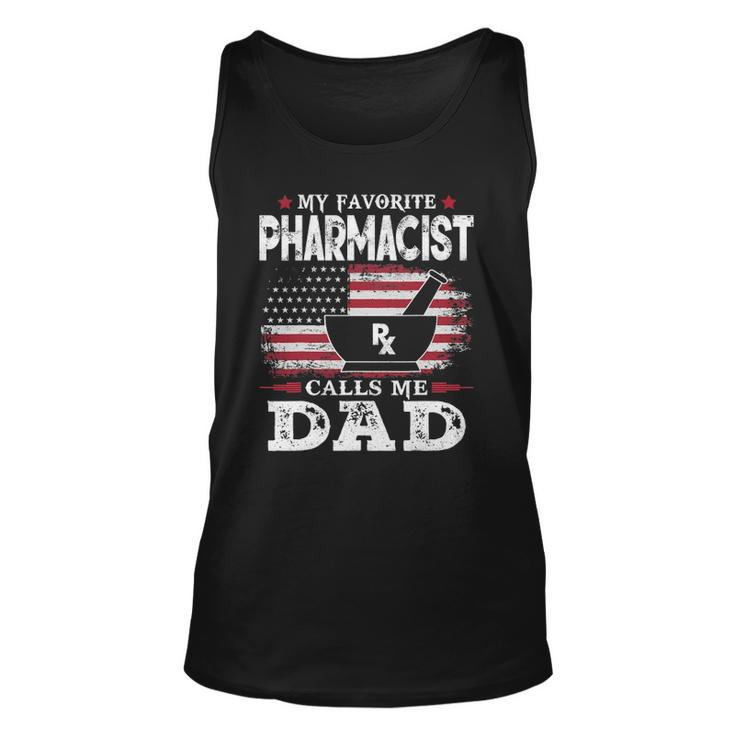 Mens My Favorite Pharmacist Calls Me Dad Usa Flag Fathers Day Tank Top