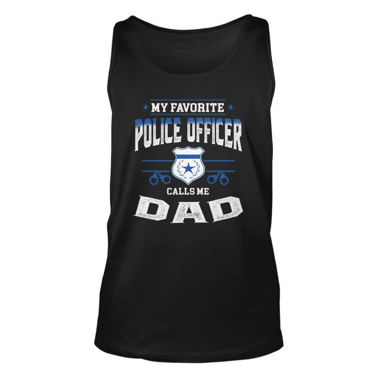 Mens My Favorite Police Officer Calls Me Dad Fathers Day Tank Top