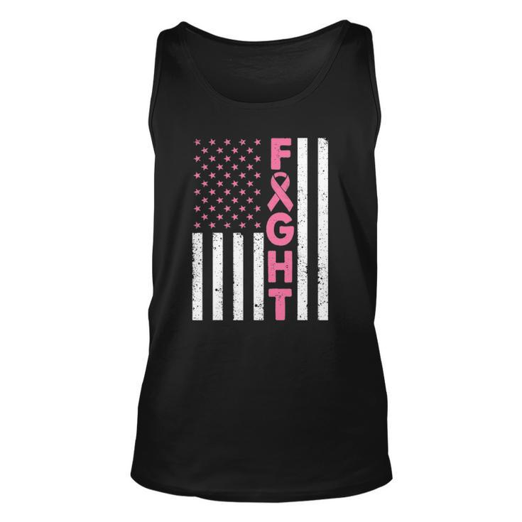 Fight Pink Ribbon Flag Breast Cancer Awareness Unisex Tank Top
