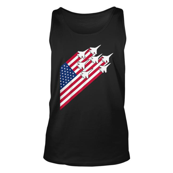 Fighter Jets Usa Flag 4Th Of July Fighter Jet Flag  Unisex Tank Top