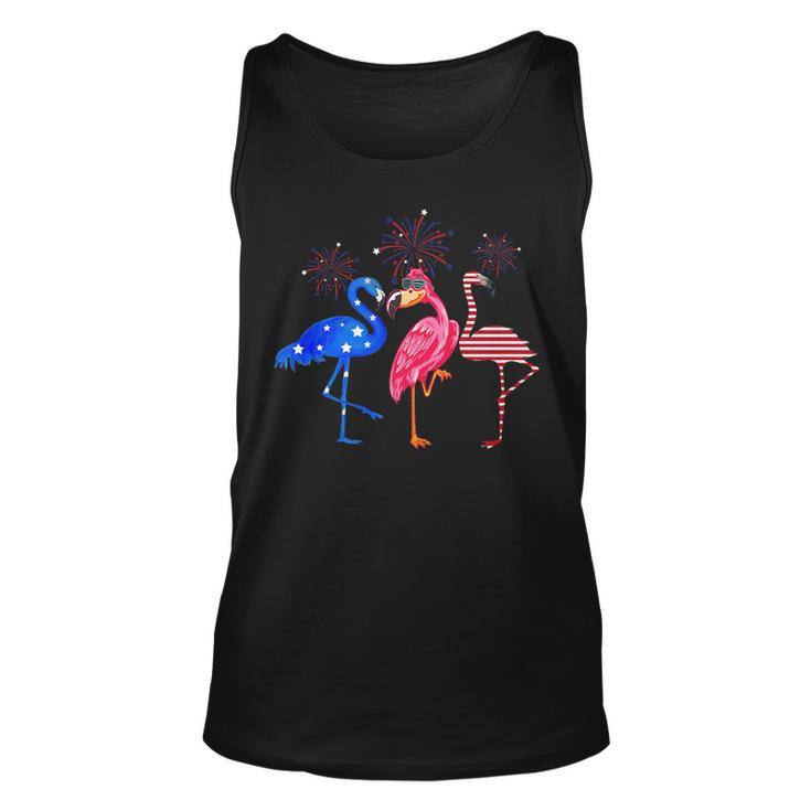 Flamingos Usa Flag 4Th Of July Independence Day Patriotic   Unisex Tank Top