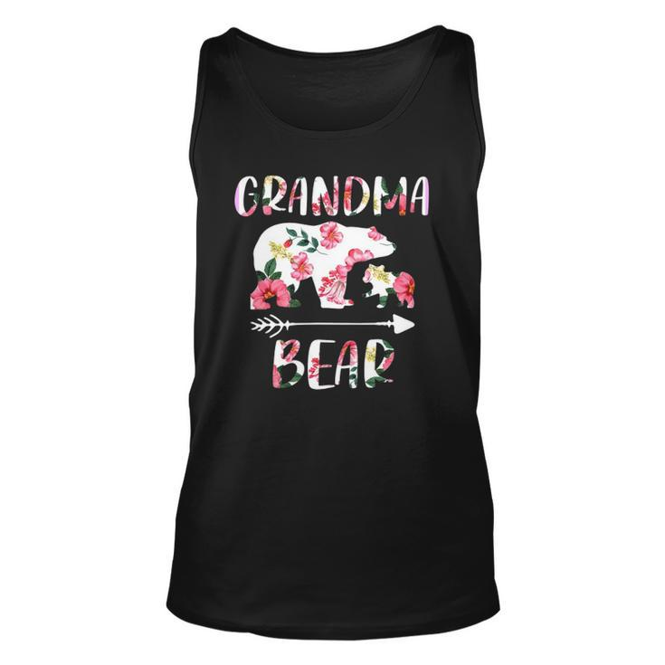 Floral Bear Matching Family Outfits Funny Grandma Bear Unisex Tank Top