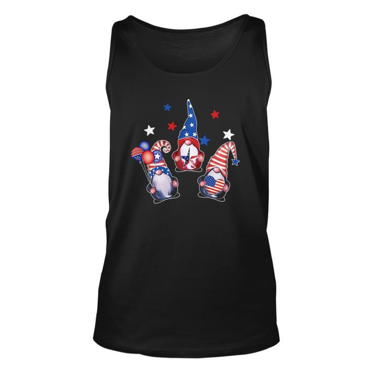 Fourth Of July Gnomes Patriotic American Flag Red White Blue Tank Top