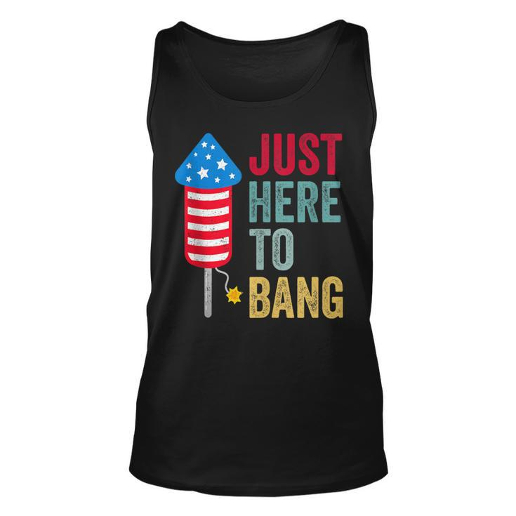 Fourth Of July 4Th Of July Funny Im Just Here To Bang  Unisex Tank Top
