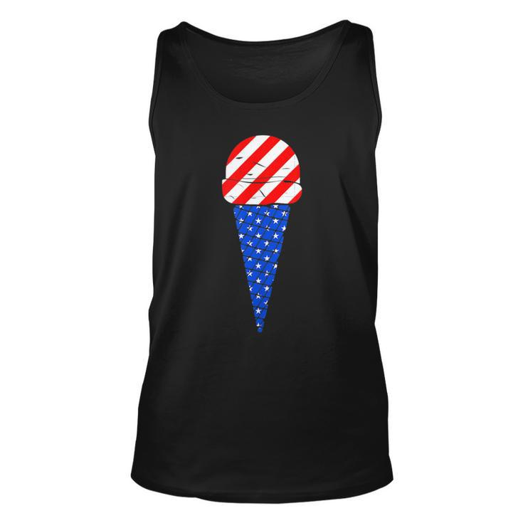 Fourth Of July American Flag Ice Cream  Unisex Tank Top