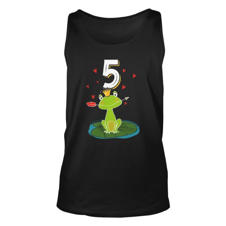 Frog Animal Lovers 5Th Birthday Girl B-Day 5 Years Old Unisex Tank Top