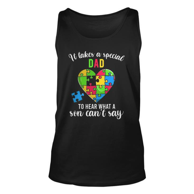 Fun Heart Puzzle S Dad Autism Awareness Family Support Unisex Tank Top