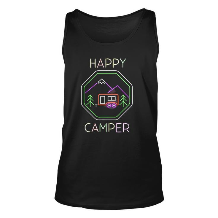 Funny Camper Gift Tee Happy Camping Lover Camp Vacation Unisex Tank Top