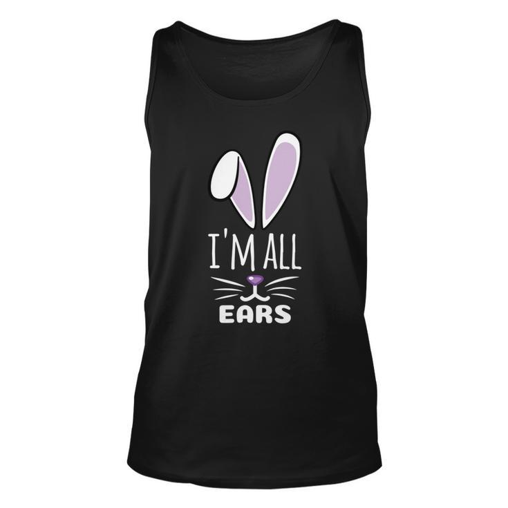 Funny Cute Pastel Purple Bunny Im All Ears Rabbit Happy Easter Day Gift For Girls Women Mom Mommy Family Birthday Holiday Christmas Unisex Tank Top