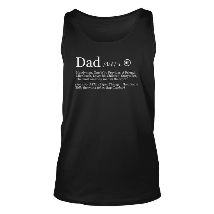 Funny Dad Definition Fathers Day Unisex Tank Top