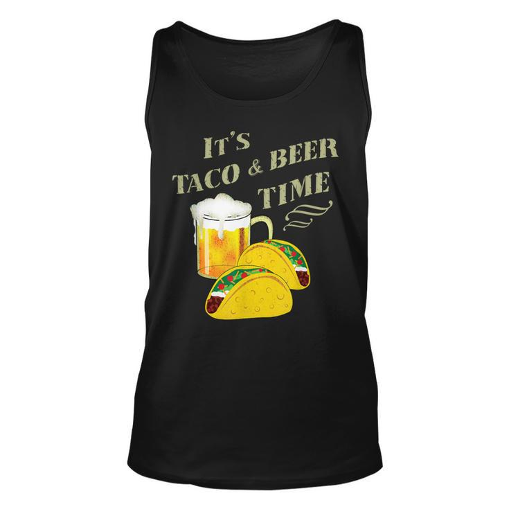 Funny Drinking  Its Taco & Beer Time Cinco De Mayo  Unisex Tank Top