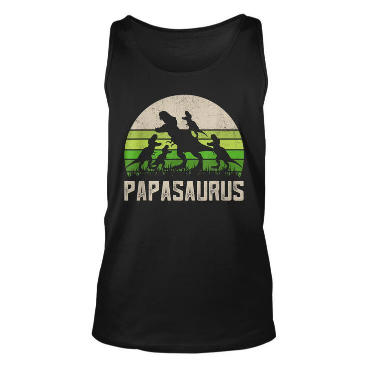 Funny Grandpa  Papasaurus Dinosaur 4 Kids Fathers Day  V2 Unisex Tank Top