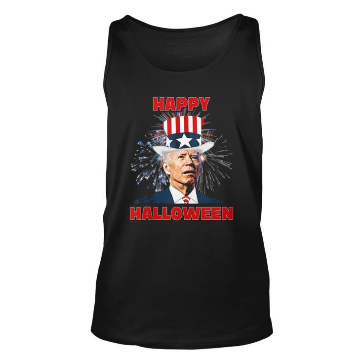 Funny Joe Biden Happy Halloween For Fourth Of July  Unisex Tank Top