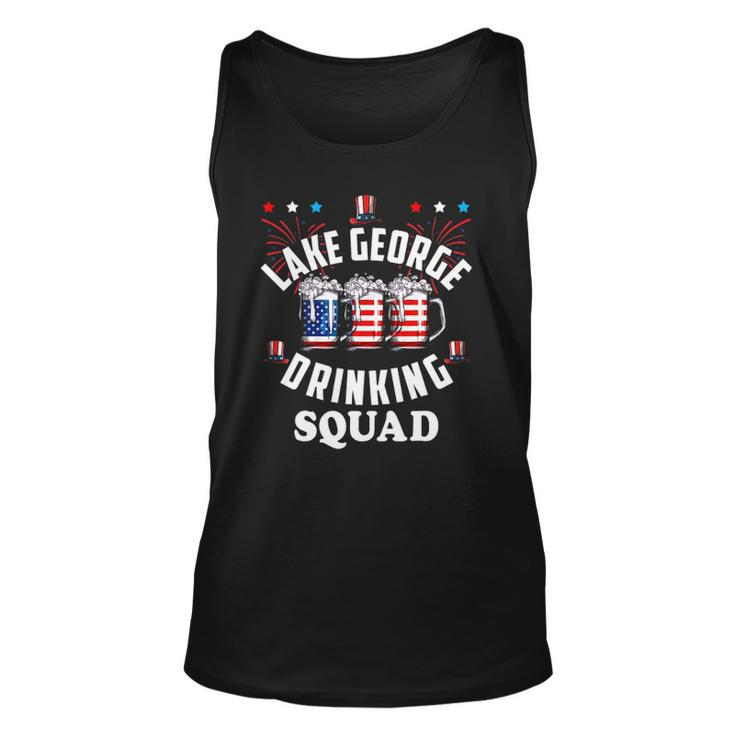 Funny Lake George Drinking Squad 4Th Of July Usa Flag Beer Unisex Tank Top