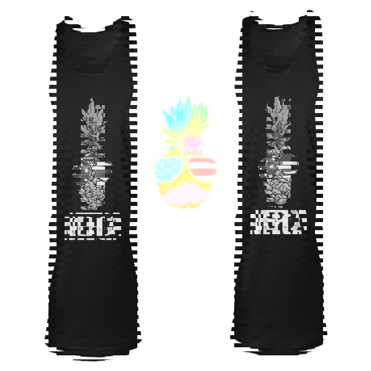 Funny Patriotic Pineapple 4Th Of July America Usa Flag Unisex Tank Top