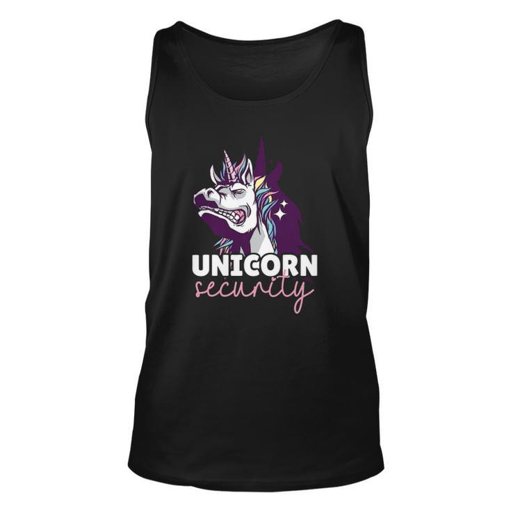 Funny Unicorn Design For Girls And Woman Unicorn Security Unisex Tank Top