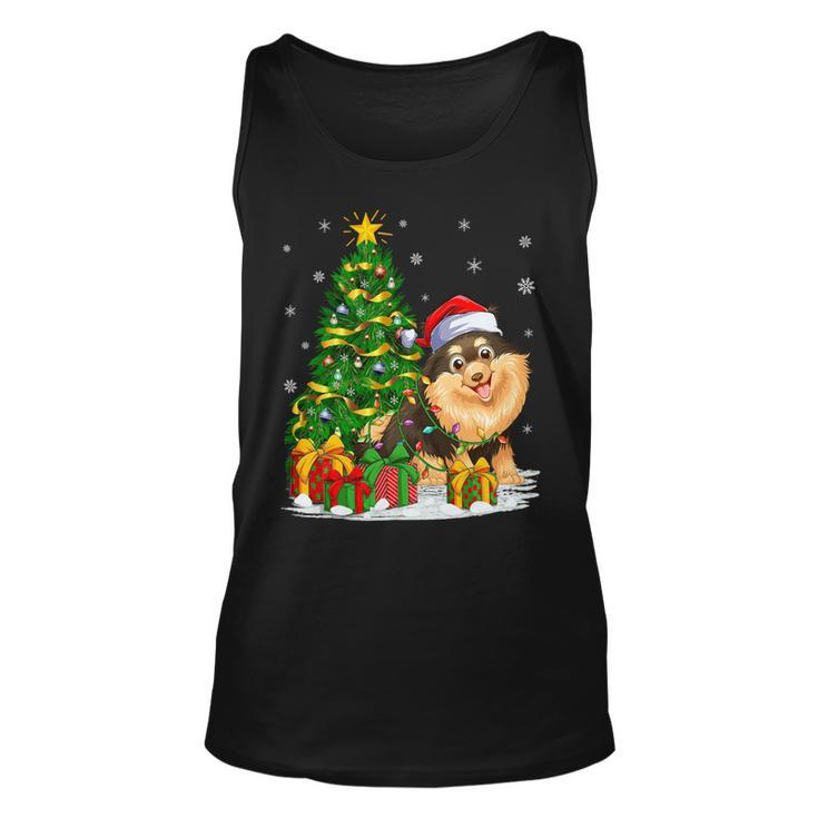 Funny Xmas Tree Family Matching Santa Pomeranian Christmas T-Shirt Unisex Tank Top