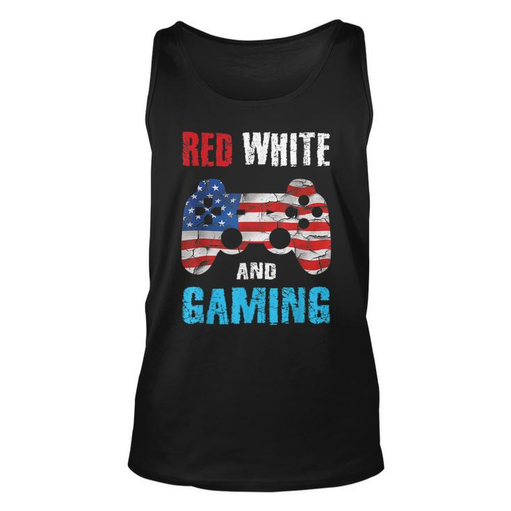 Gamer 4Th Of July Red White Gaming Video Game Boys Kids N  Unisex Tank Top