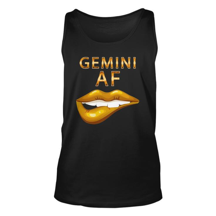 Gemini Af Gold Sexy Lip Birthday Gift Unisex Tank Top