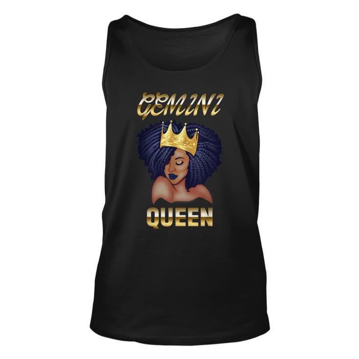 Gemini Queen Born In May-June Black Queen Birthday  Unisex Tank Top
