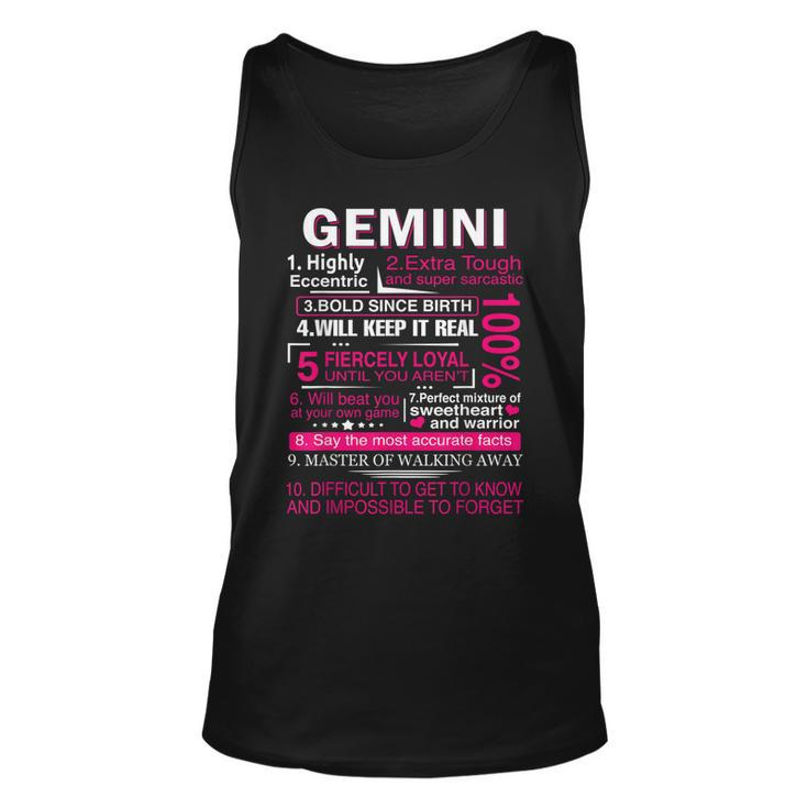 Gemini Zodiac Birthday Gift Girls Men Funny Saying Gemini  Unisex Tank Top