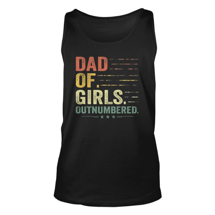 Girl Dad Outnumbered Men Fathers Day Father Of Girls Vintage Tank Top