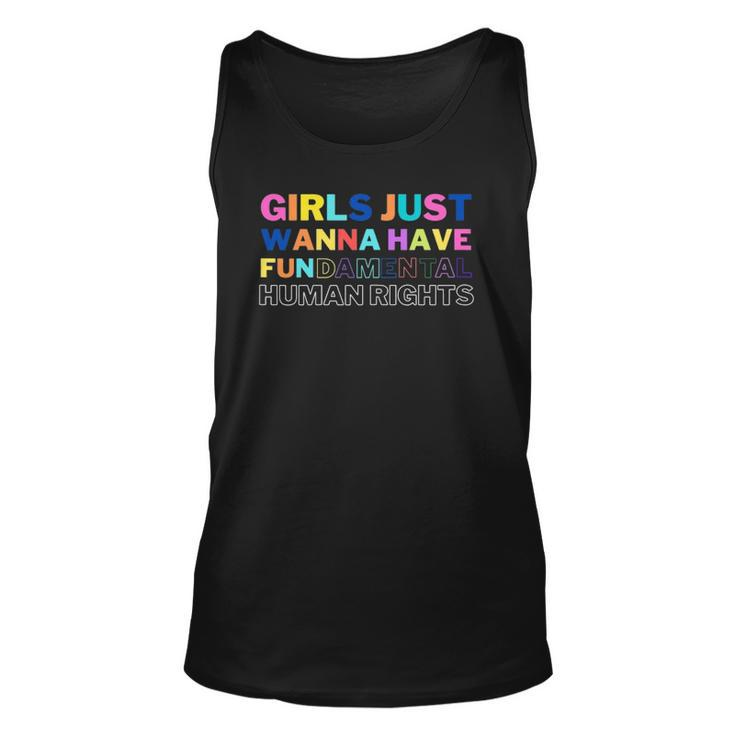 Womens Girls Just Want To Have Fundamental Human Rights Feminist Tank Top