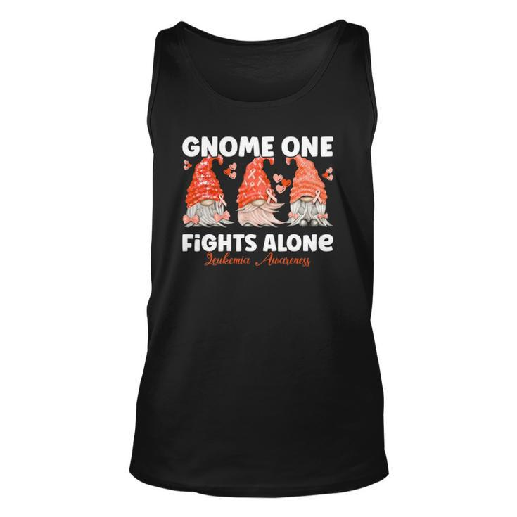 Gnome One Fights Alone Orange Leukemia Awareness Unisex Tank Top