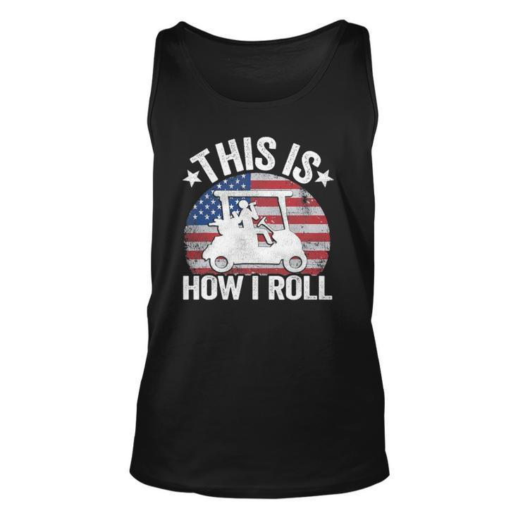 Golfing American Flag Golf Ball This Is How I Roll Golf Cart Tank Top