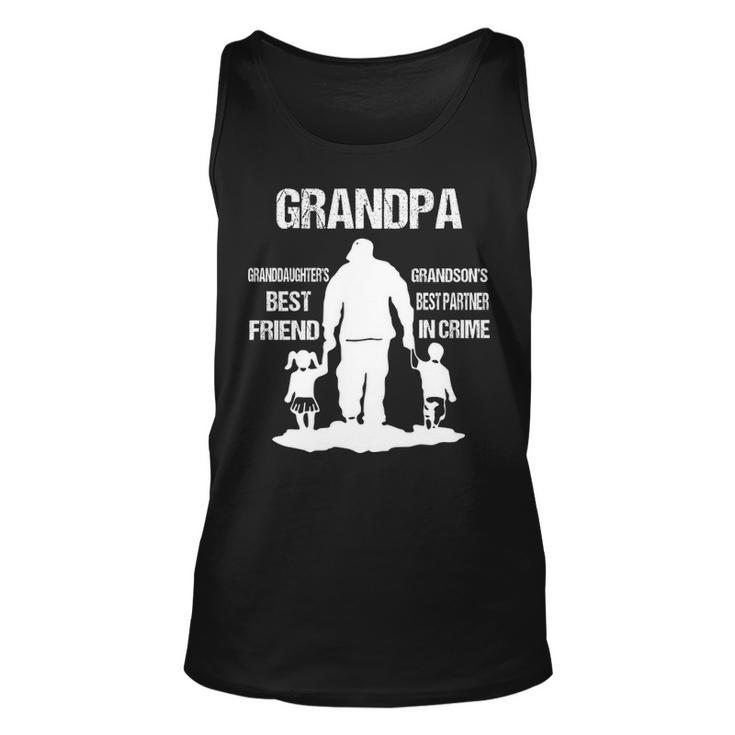 Grandpa Gift   Grandpa Best Friend Best Partner In Crime Unisex Tank Top