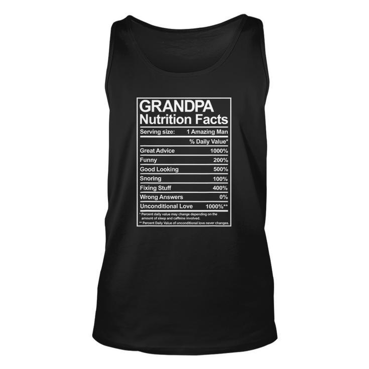 Mens Grandpa Nutrition Facts Thoughtful Sweet Fathers Day Tank Top