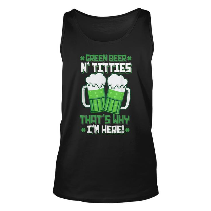 Green Beer Titties Funny St Patrick Day Adult Drinking  Unisex Tank Top