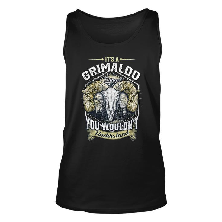 Grimaldo Name Shirt Grimaldo Family Name V2 Unisex Tank Top