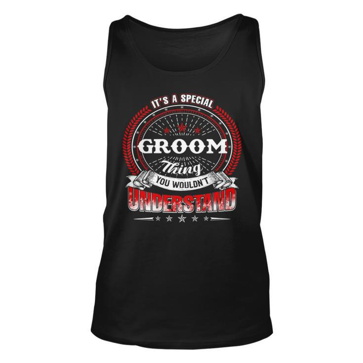 Groom Shirt Family Crest Groom T Shirt Groom Clothing Groom Tshirt Groom Tshirt Gifts For The Groom  Unisex Tank Top