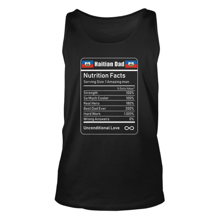 Haitian Dad Nutrition Facts Fathers Day Unisex Tank Top