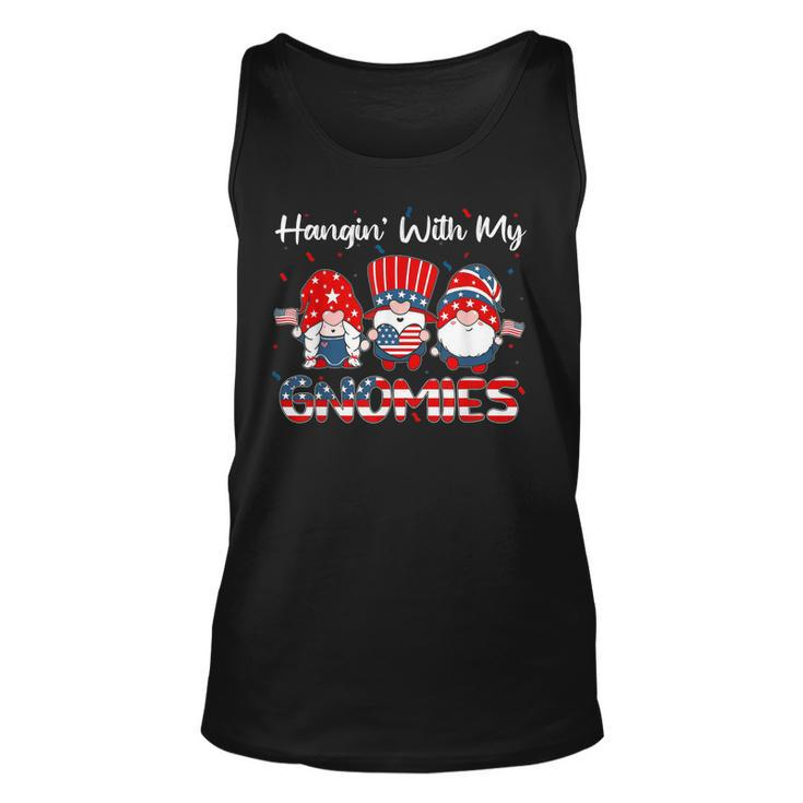 Hanging With My Gnomies Cute Patriotic 4Th Of July Gnome  Unisex Tank Top