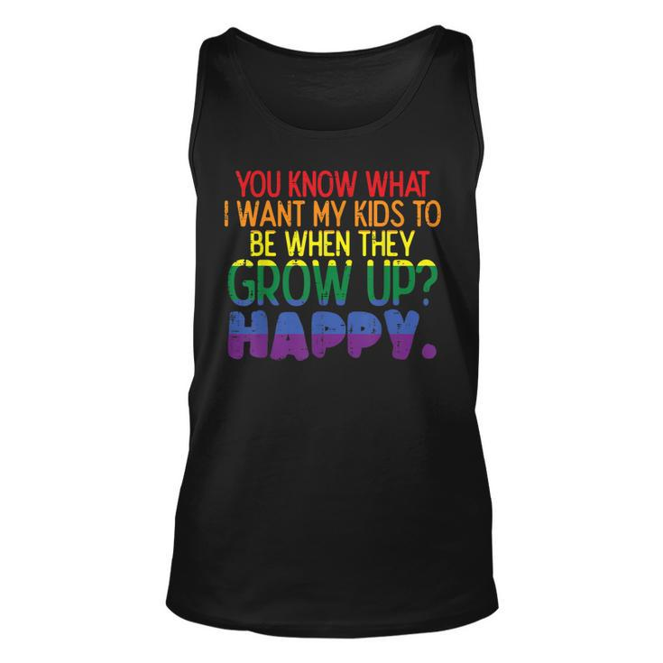 Happy Kids When Grow Up Parent Gay Pride Ally Lgbtq Month  Unisex Tank Top