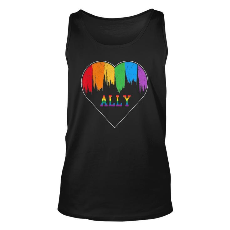 Hearts Lgbt Equality Love Lgbtq Rainbow Flag Gay Pride Ally Unisex Tank Top
