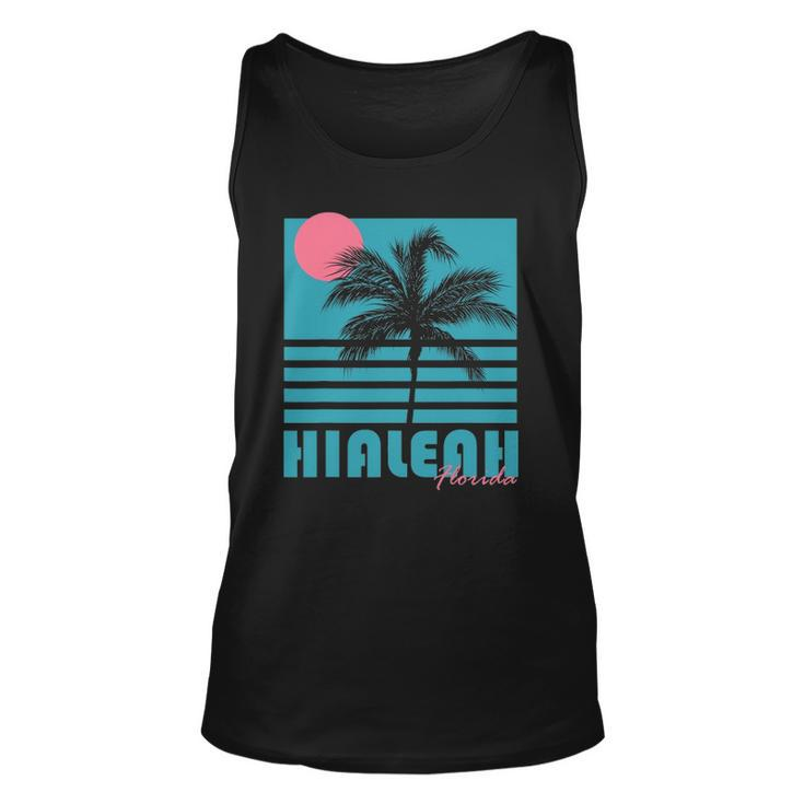 Hialeah Florida Vintage Souvenirs Palm Trees Beach Unisex Tank Top