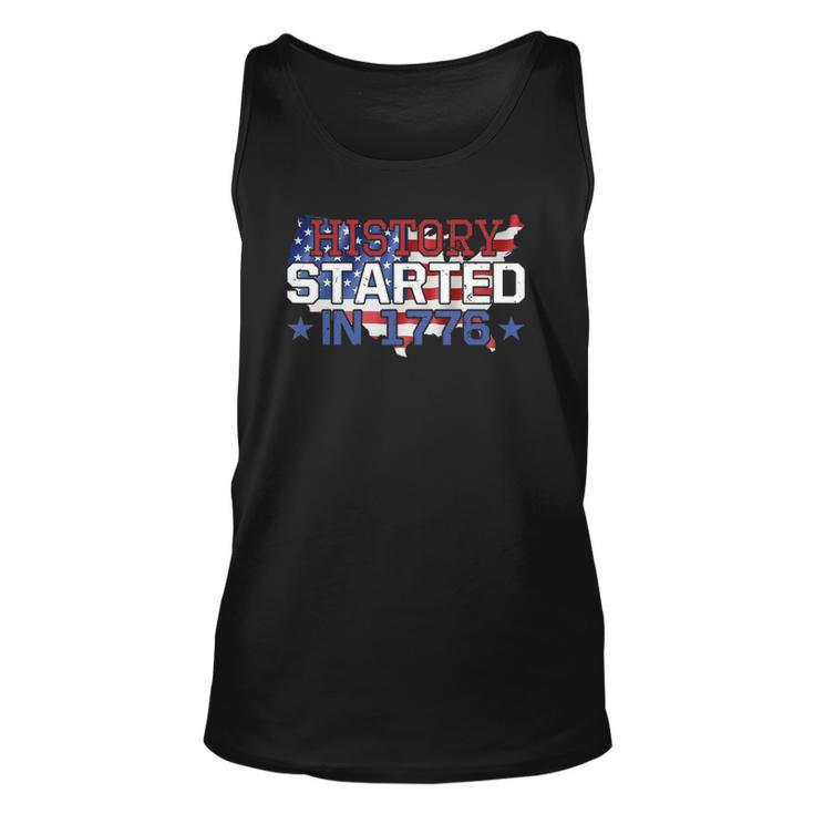 History Started In 1776 American Flag Unisex Tank Top