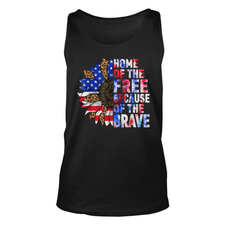 Home Of The Free Because Of The Brave Sunflower 4Th Of July  Unisex Tank Top