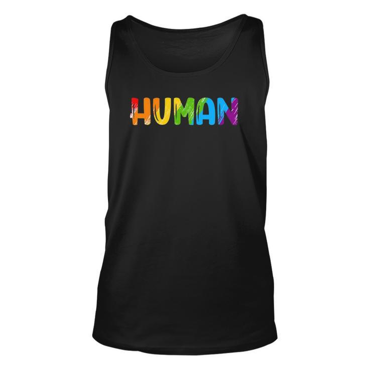 Human Lgbt Rainbow Flag Gay Pride Month Transgender Unisex Tank Top