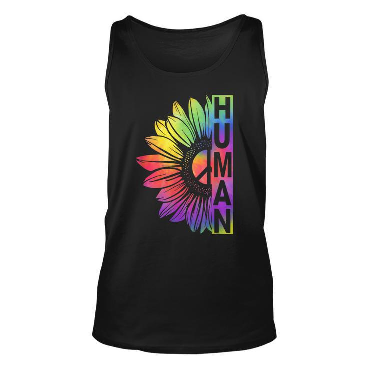Human Sunflower Lgbt Tie Dye Flag Gay Pride Proud Lgbtq  Unisex Tank Top