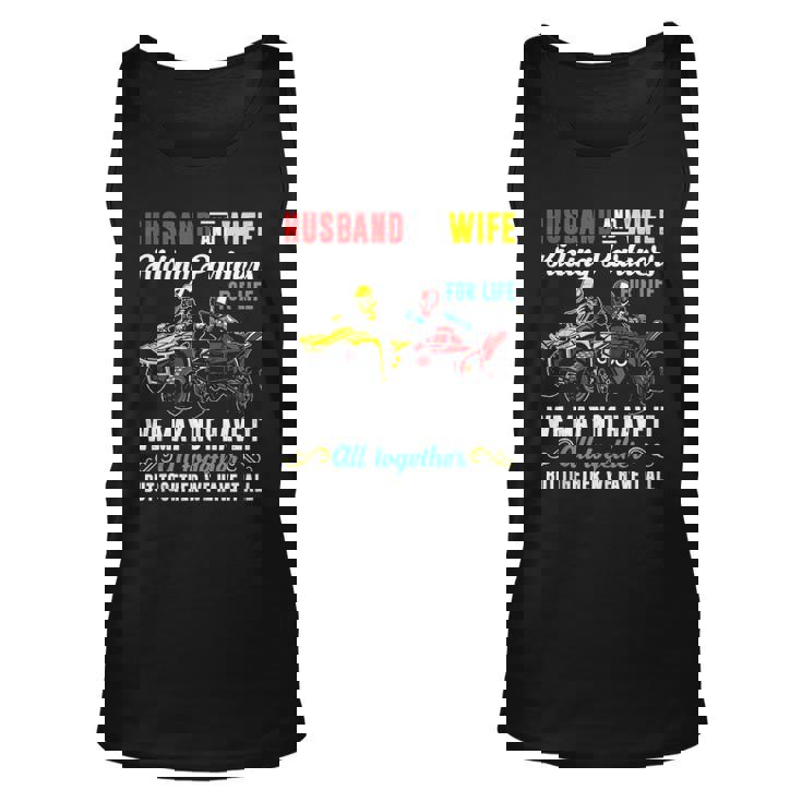 Husband & Wife Riding Partners For Life 4 Wheeler Quad Bike Unisex Tank Top